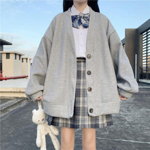 裏起毛厚手ルーズカーディガン◆アウター S、M、L、XL、XXL