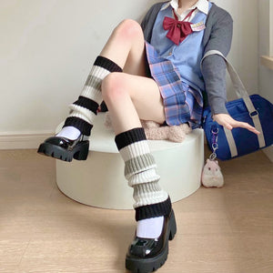 カラフルストライプレッグウォーマー◆ソックス レッグウォーマー