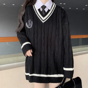 シャツ+スカート+ネクタイ+セーター4点セット(14)◆セットアップ XS、S、M、L、XL