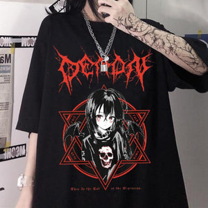 イラストプリントTシャツデビルガールver◆トップス Tシャツ S、M、L、XL、XXL、XXXL
