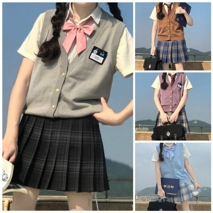 Vネック薄手ニットベスト[2]◇ベスト 学生服 S、M、L、XL – CIELOHUK