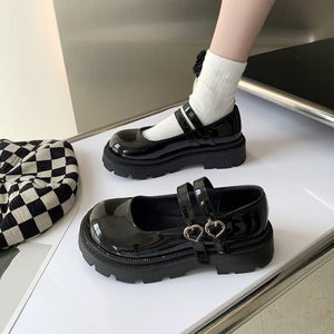 厚底ダブルハートベルトパンプス◆シューズ 厚底パンプス