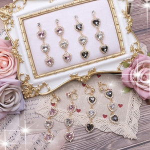 【オーダーメイド】3連ハートバロックイヤリング&ピアス◆アクセサリー イヤリング・ピアス