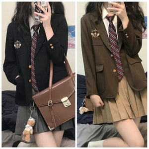 【期間限定30%OFF】プリーツスカート+シャツ+ネクタイ+ブレザー4点セット『2』◆セットアップ S、M、L、XL