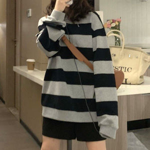 】ボーダーコットントレーナー◆トップス M、L、XL、XXL