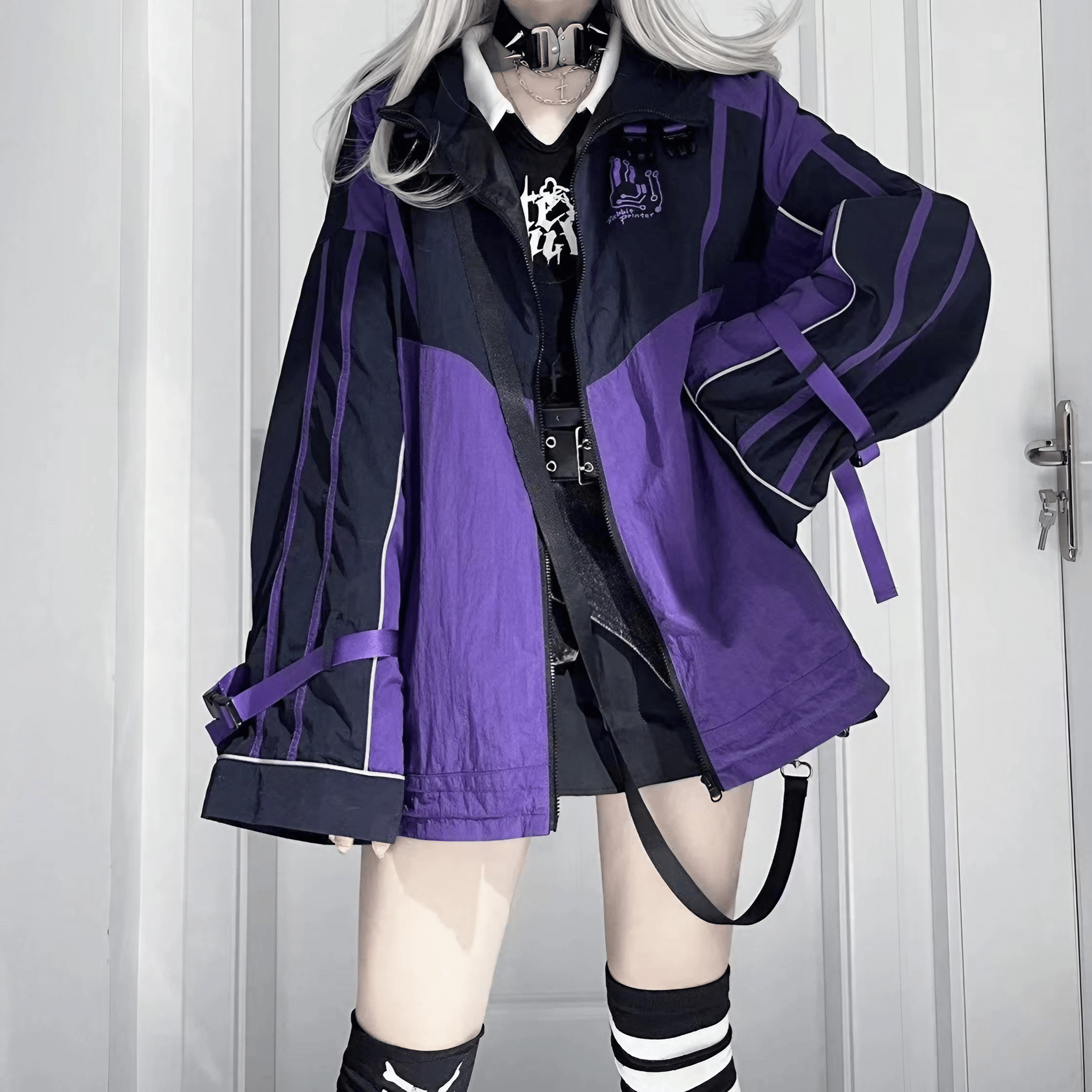 ワイドスリーブパープルジャケット◇ジャケット サブカル系 小、大 ワイドスリーブパープルジャケット◇ジャケット サブカル系 小、大