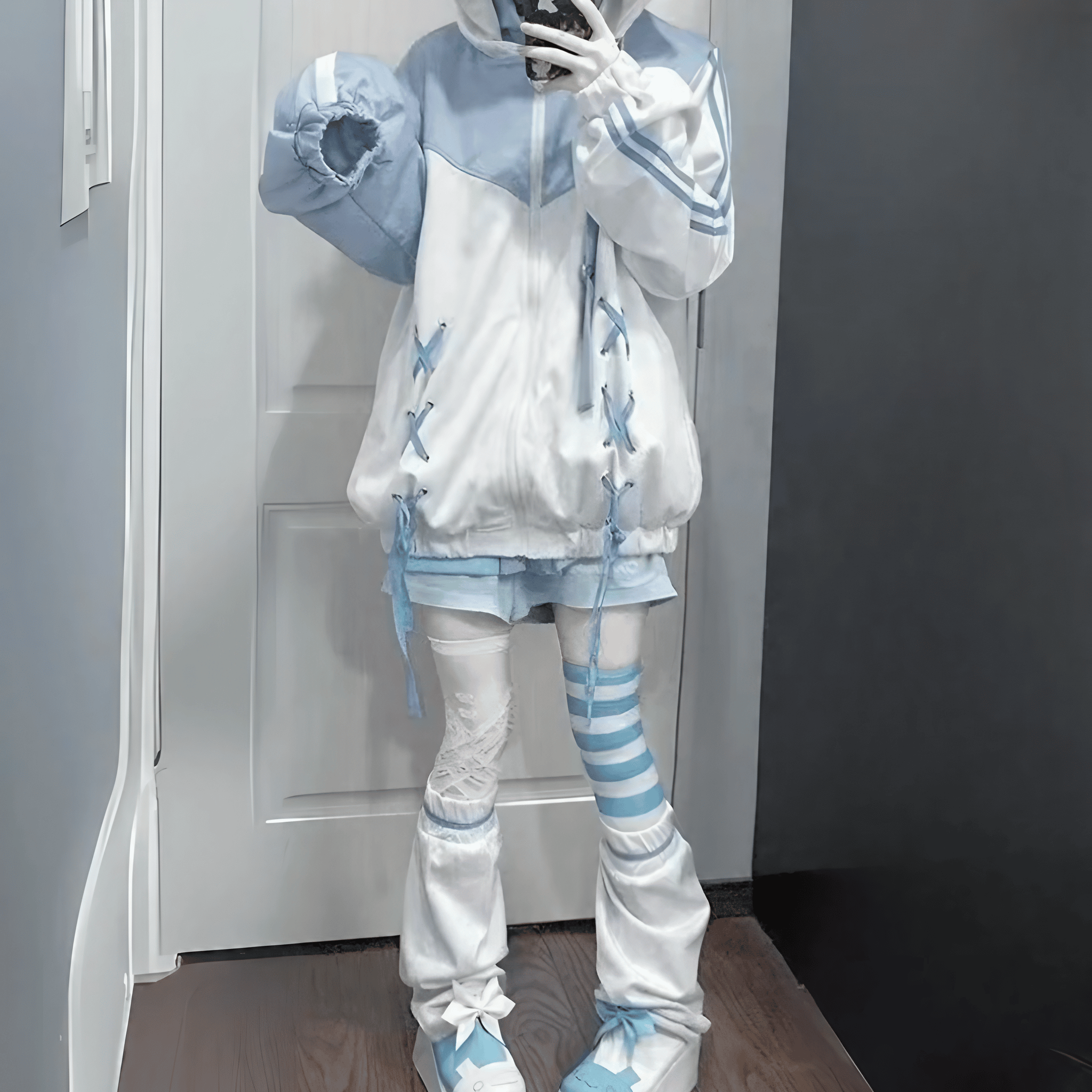 エンジェリックブルーパーカー◆パーカー サブカル系 S、M、L、XL、XXL