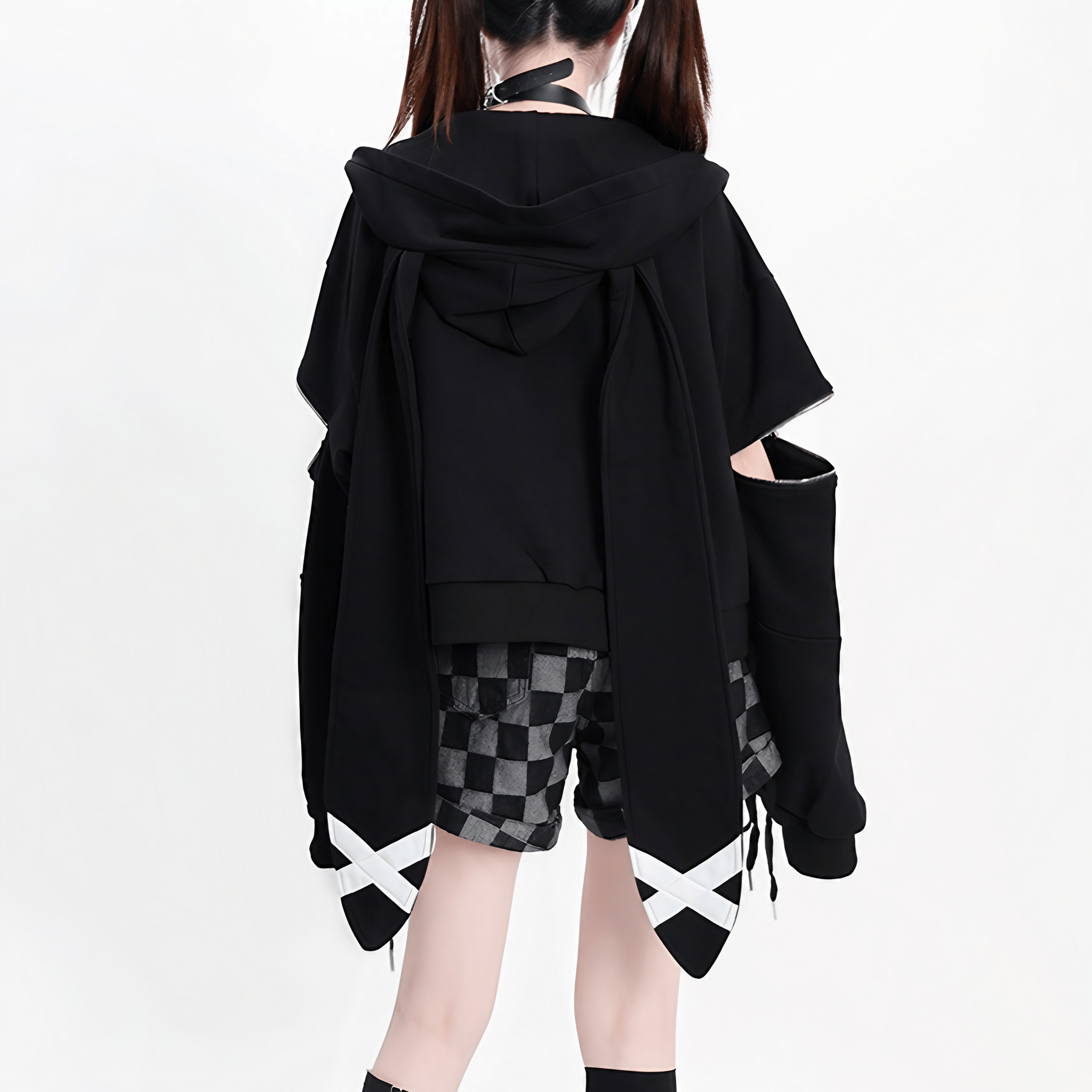 ショート丈ジッパースリーブパーカー◆パーカー 地雷系 M、L、XL