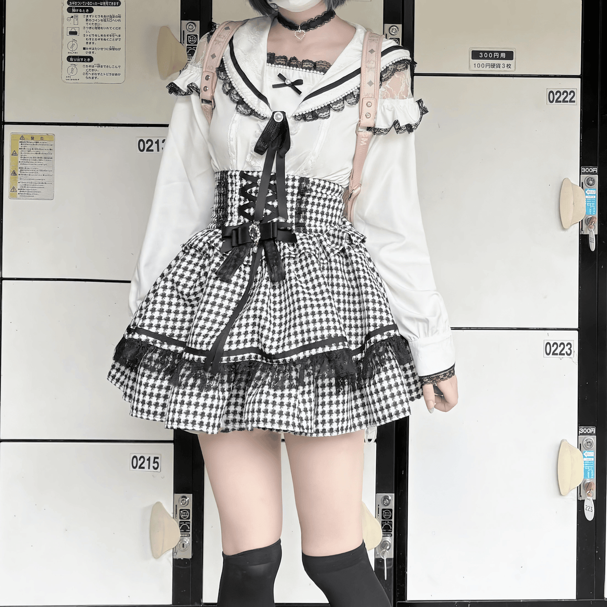 【VirtualParadise】セーラーカラーレースブラウス◆ブラウス 地雷系 S、M、L、XL