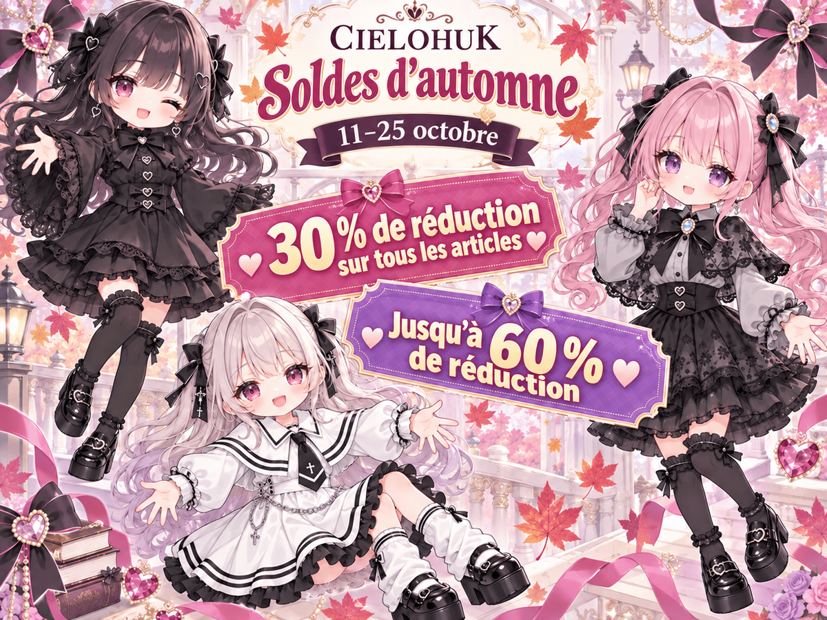 Soldes d’automne — 11–25 octobre — 30 % de réduction sur tous les articles — Jusqu’à 60 % de réduction