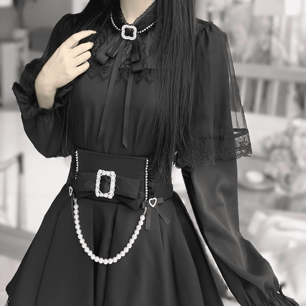 透けレースクラシカルブラウス◆ブラウス 量産型 S、M、L、XL