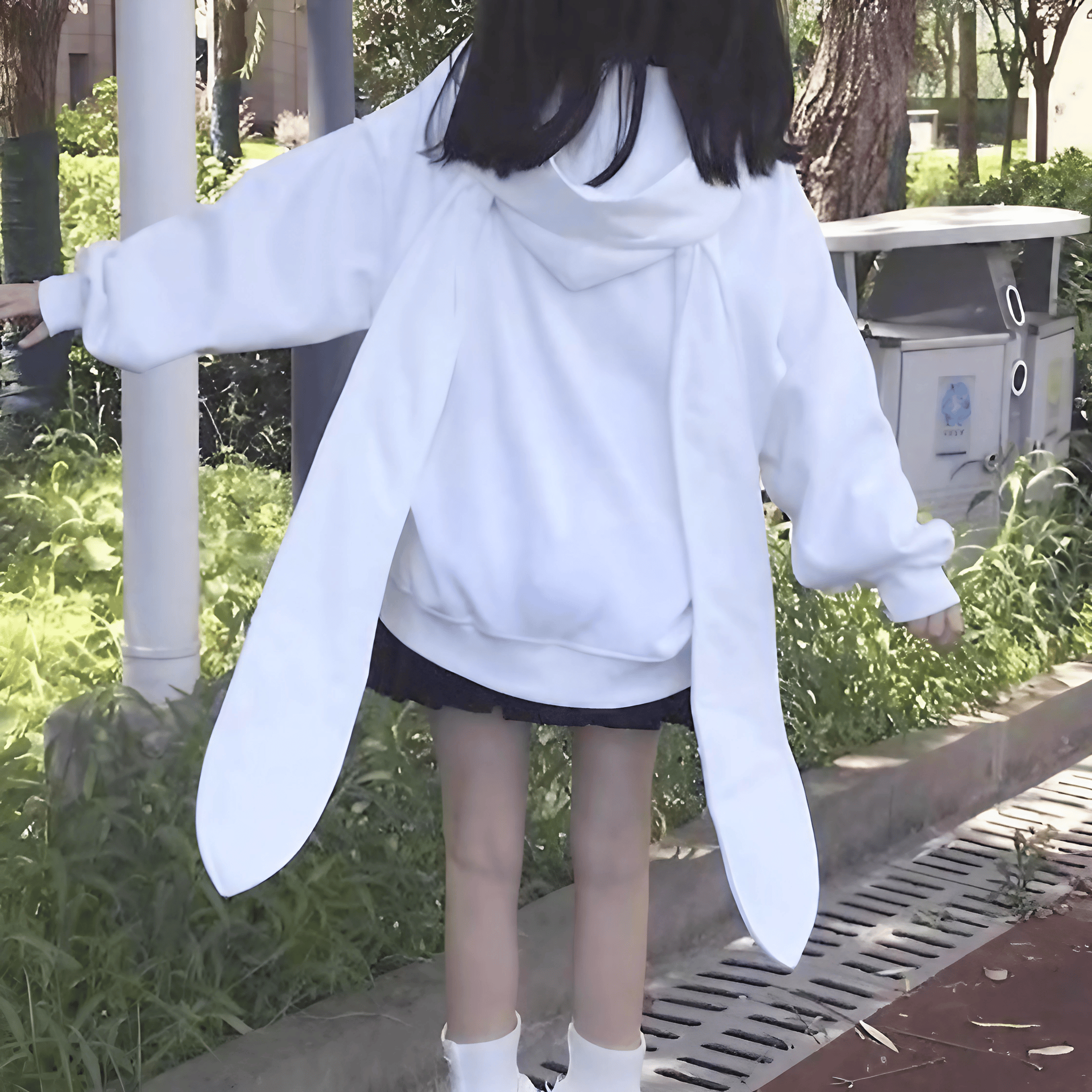 うさ耳フードジップアップパーカー◆パーカー ガーリー系 S、M、L、XL、XXL