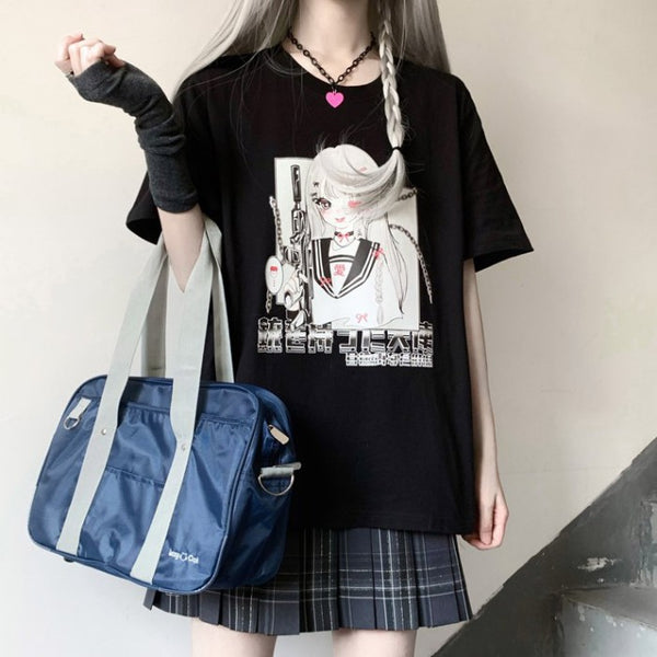 イラストプリントTシャツ大使ver◆トップス　Tシャツ　M、XL