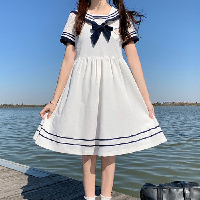 ネイビーカラーアンブレラワンピース◆ワンピース　S、M、L、XL