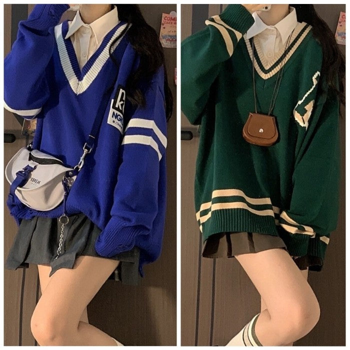 シャツ+スカート+セーター3点セット(48)◆セットアップ　S、M、L、XL、XXL、XXXL