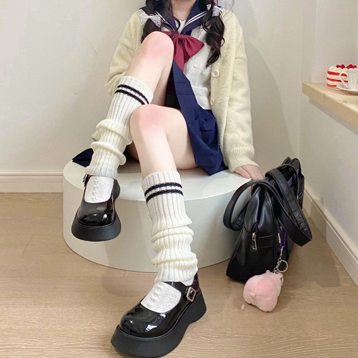 ダブルラインレッグウォーマー◆レッグウォーマー ソックス