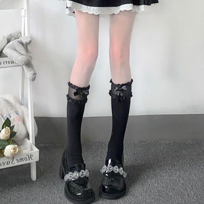メッシュステッチリボンソックス◆ソックス