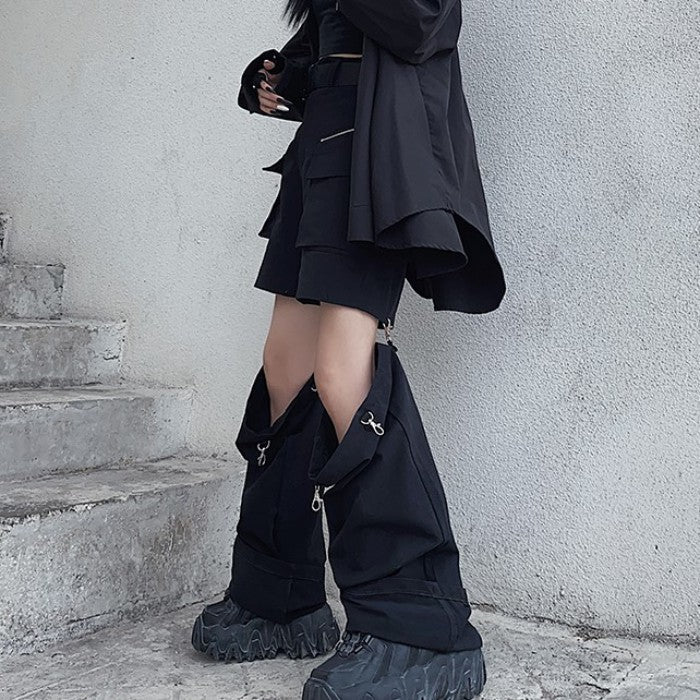 膝下取り外し可ワイドレッグパンツ◆ロングパンツ ガーリー系 S、M、L