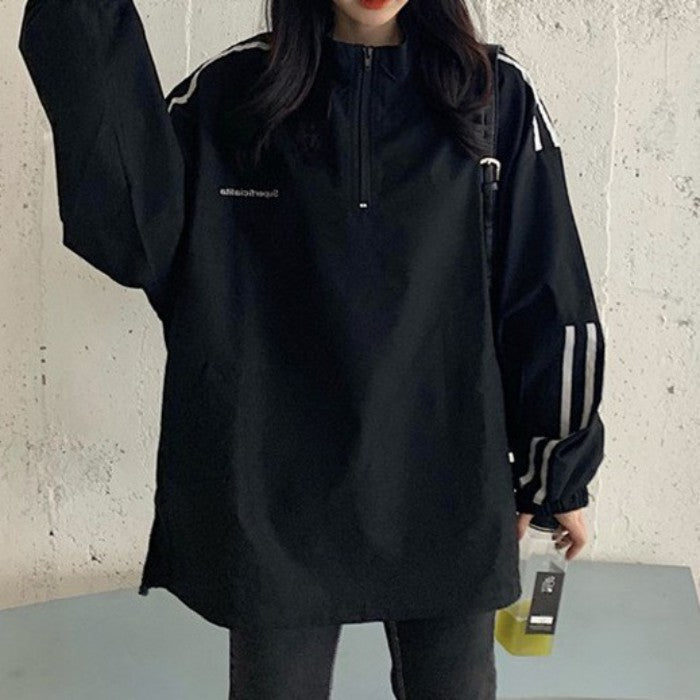 ストライプコットントレーナー◆トレーナー ガーリー系 M、L、XL、XXL
