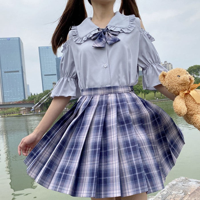 オフショルドールカラーシャツ◆シャツ ガーリー系 S、M、L、XL、XXL