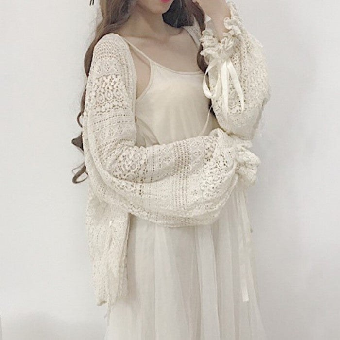 UVカットシフォンサマーカーディガン◆カーディガン ガーリー系 ワンサイズ