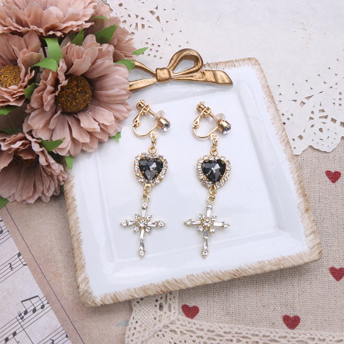 ハートクロスイヤリング＆ピアス◆イヤリング・ピアス アクセサリー