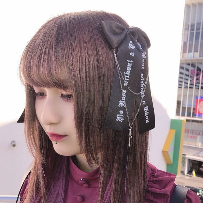 クロスチェーンレターヘアクリップ◆ヘアアクセサリー アクセサリー