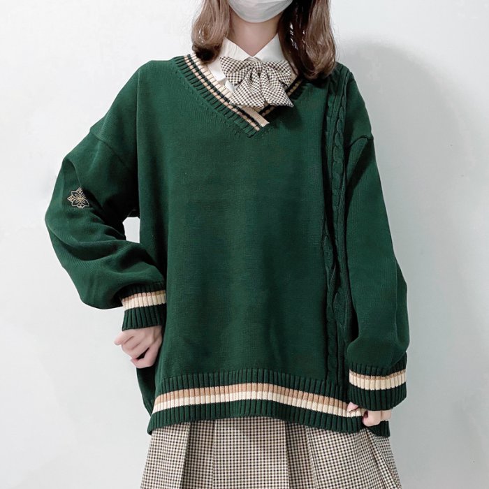 アシンメトリーネックルーズセーター◇セーター 学生服 S、M、L、XL 