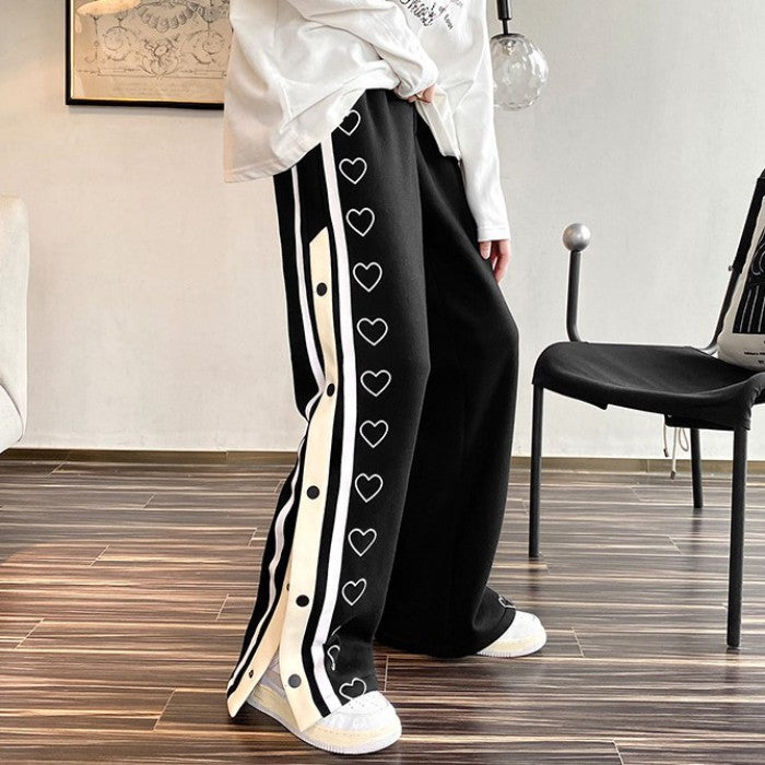 ワイドレッグカジュアルパンツ◆ロングパンツ カジュアル系 S、M、L、XL、XXL