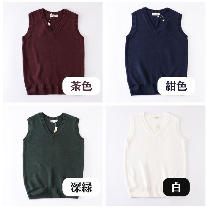 Vネック薄手ニットベスト[5]◇ベスト 学生服 XS、S、M、L、XL、XXL