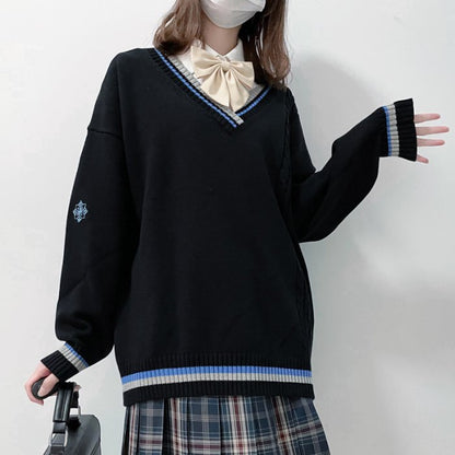 アシンメトリーネックルーズセーター◆セーター 学生服 S、M、L、XL、XXL