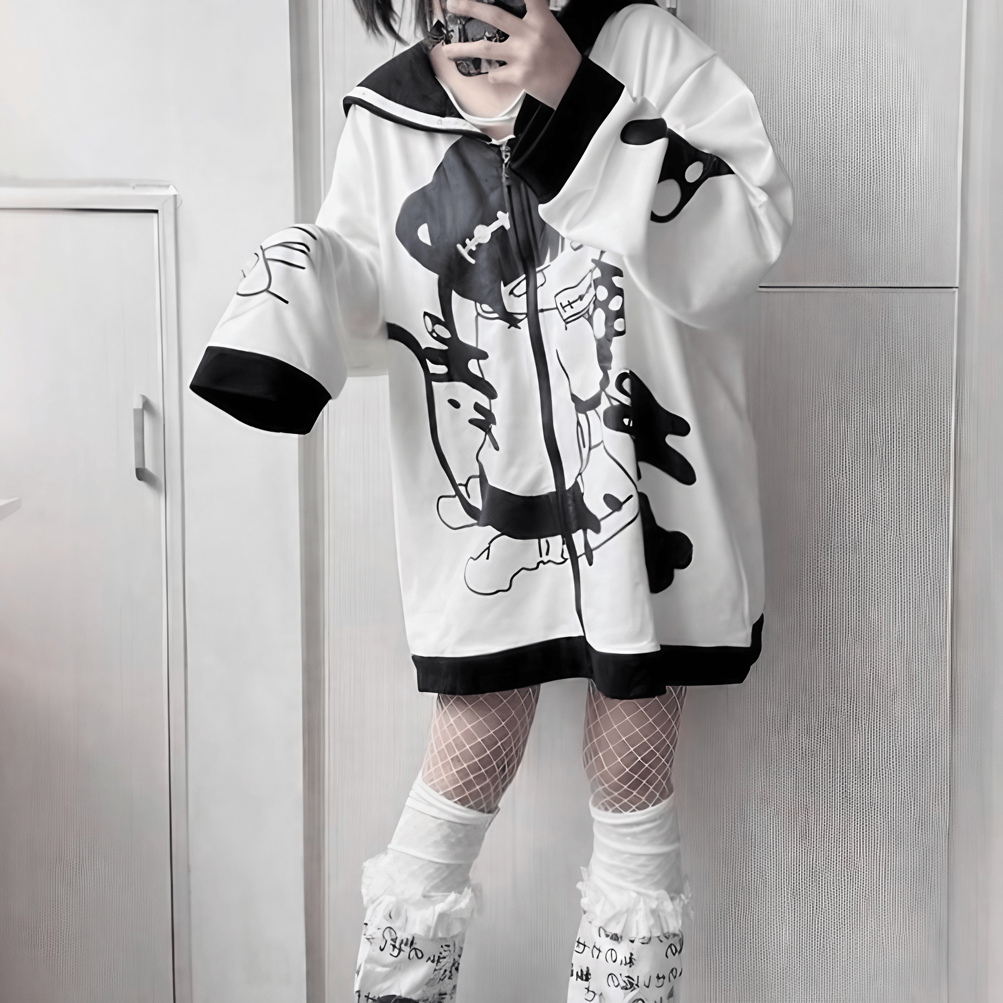 カートゥーンキャットセーラーカラージャケット◆ジャケット 地雷系 S、M、L、XL