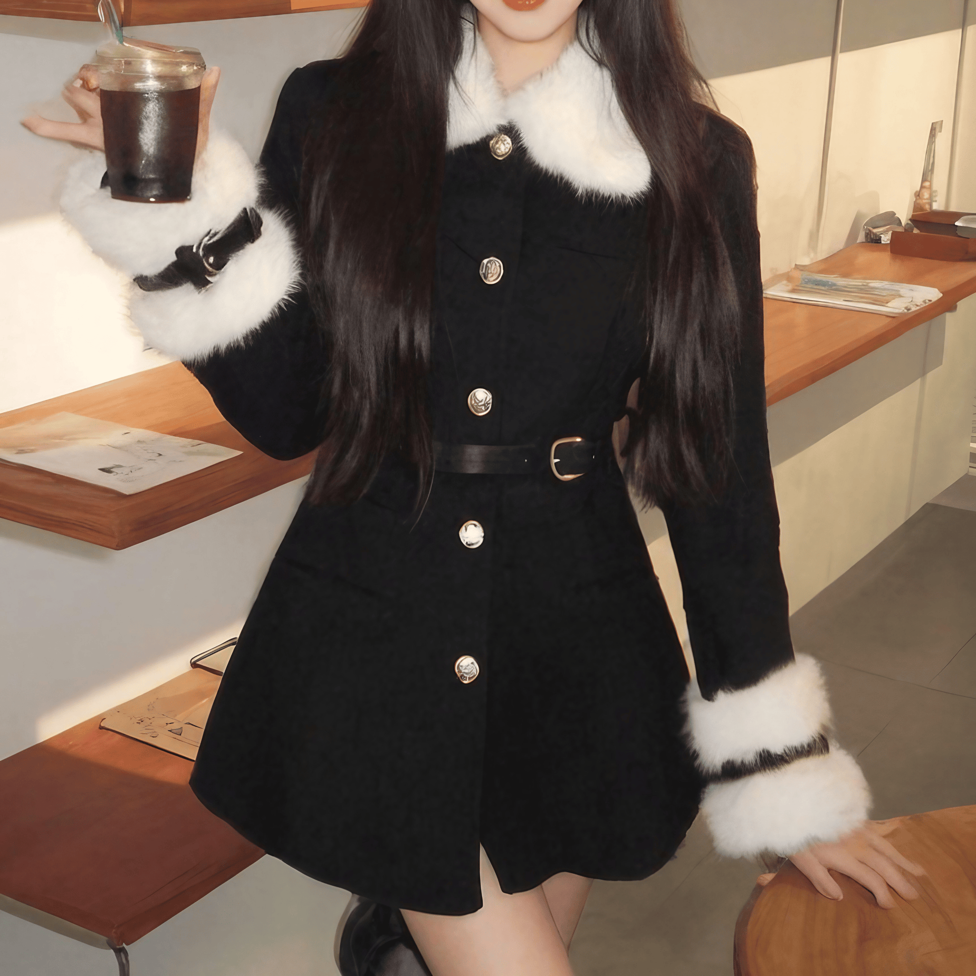 SHELLAC 総裏ラビットファーモッズコート 5351プールオムwjkroen SHELLAC 総裏ラビットファーモッズコート 5351プールオムwjkroen