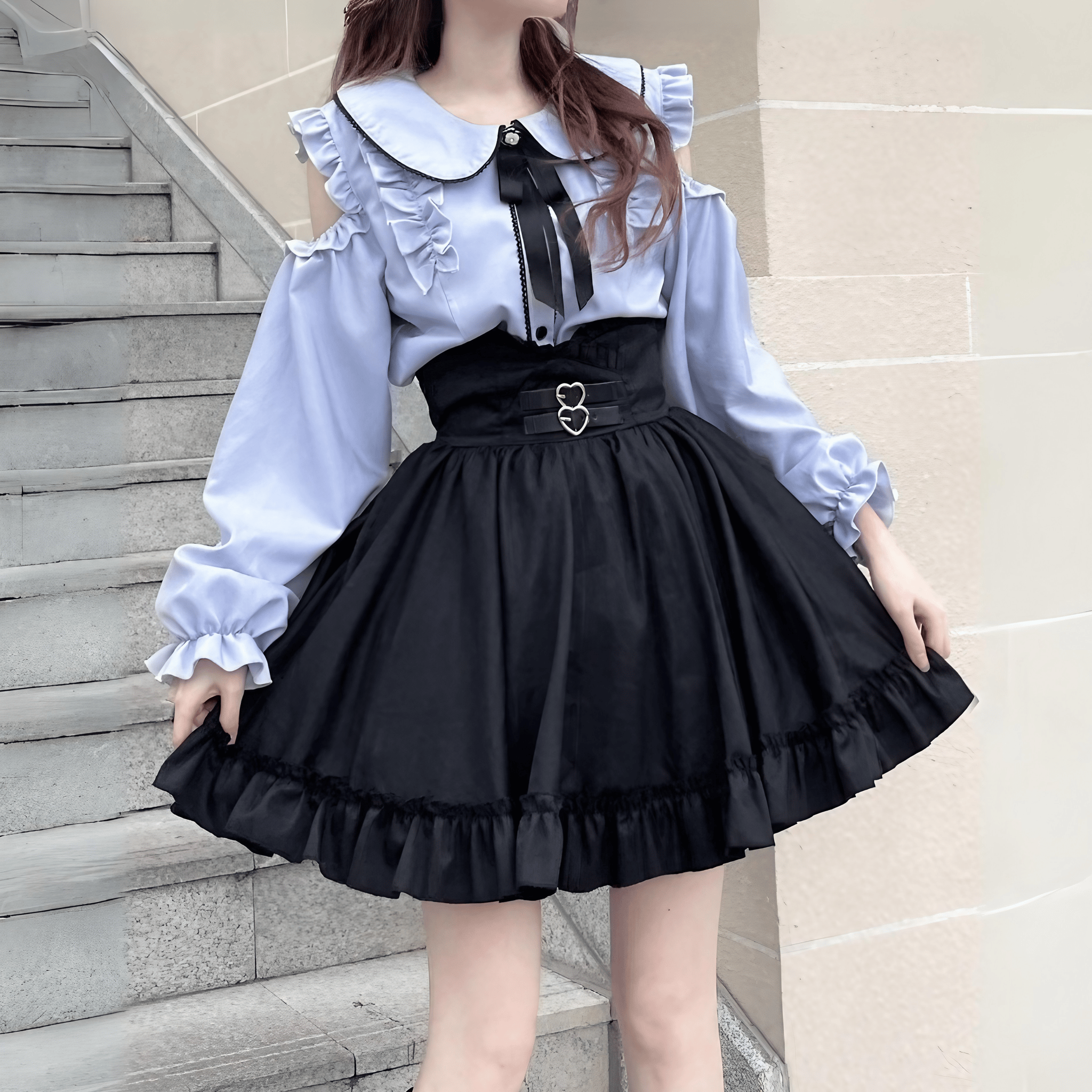ハイウエストアンブレラスカート◆ミニスカート 地雷系 S、M、L、XL