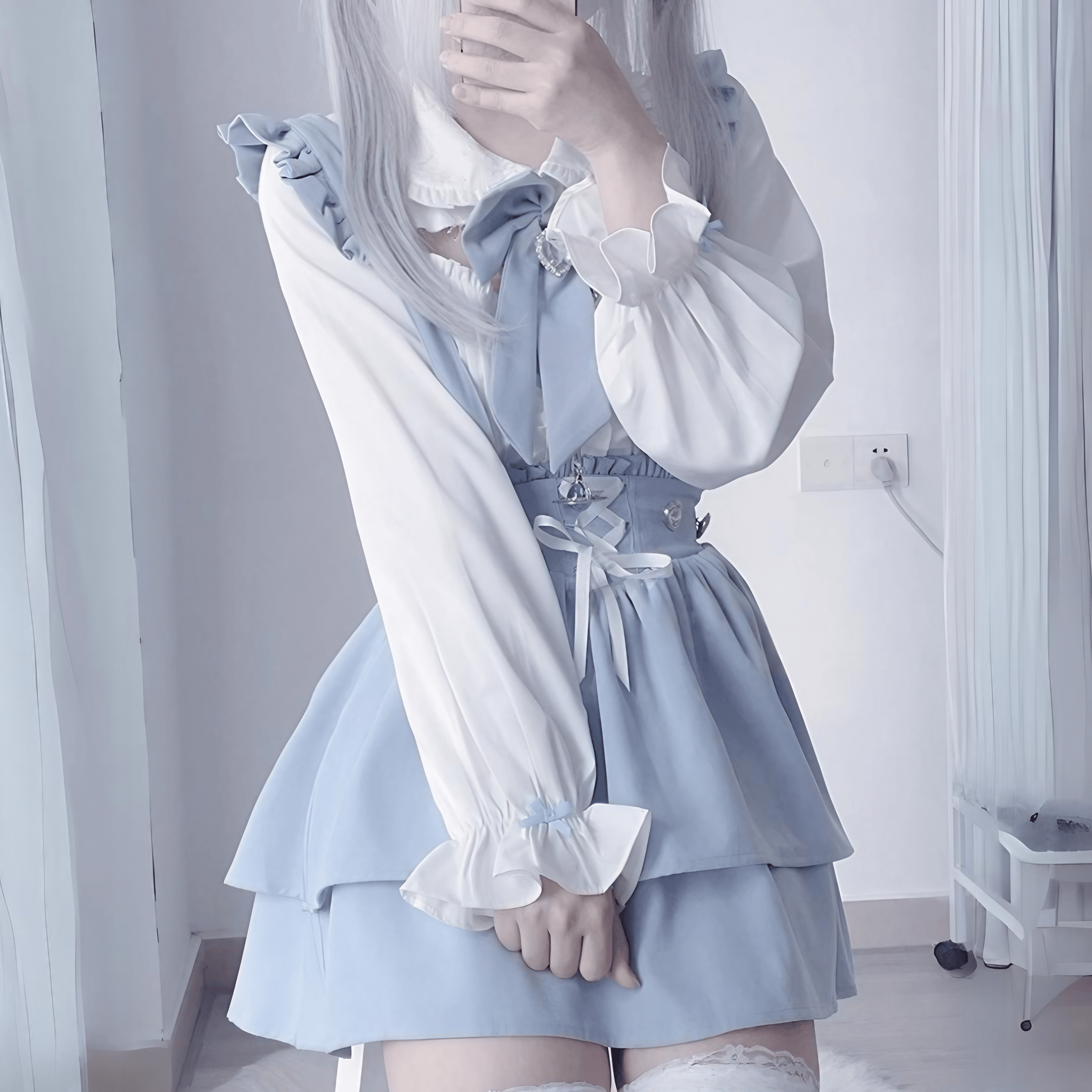 エンジェルガーリーフリルブラウス◆ブラウス ガーリー系 S、M、L