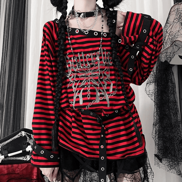 punk サブカルボーダーニットパーカー punk サブカルボーダーニットパーカー