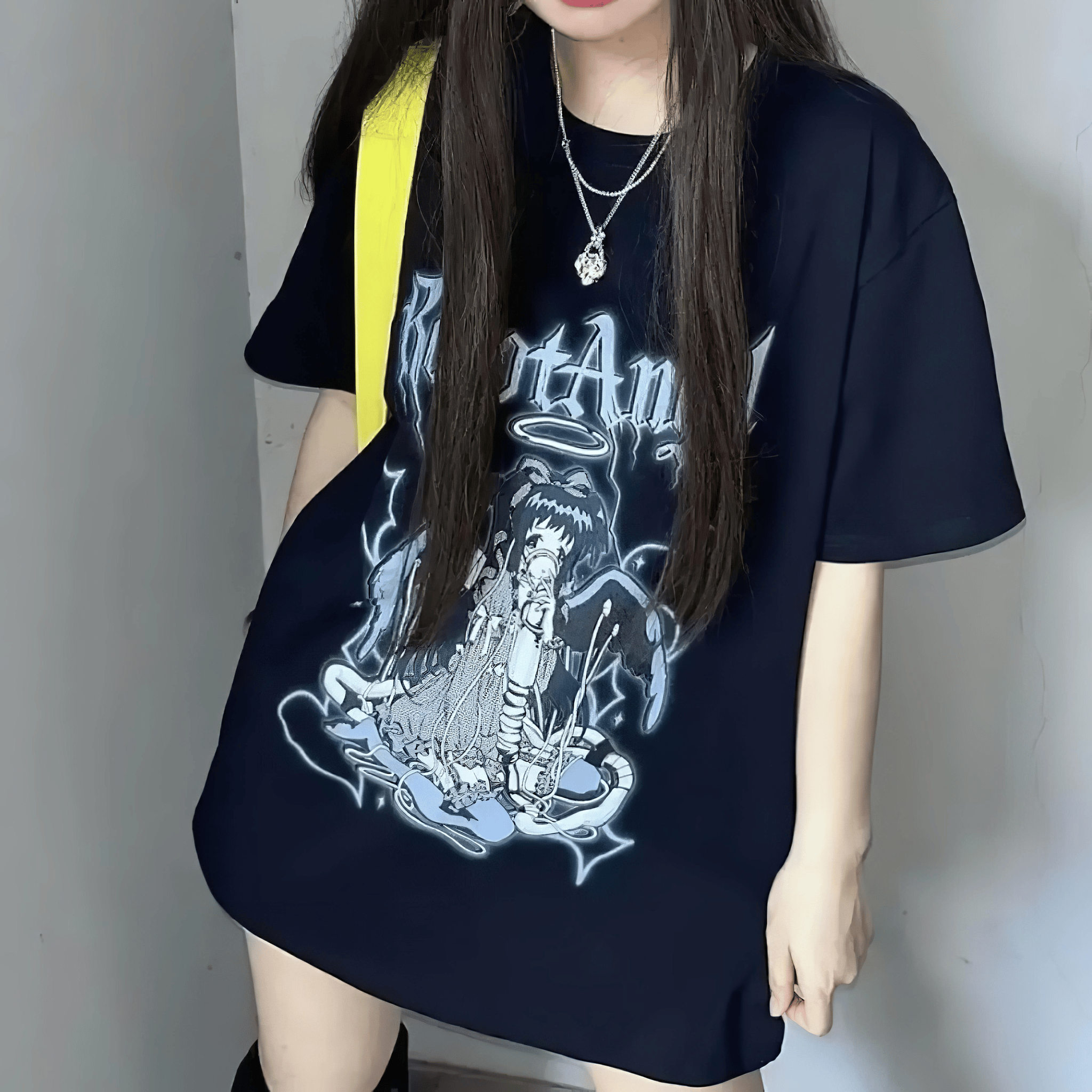 ダークファンタジープリントTシャツ◆イラストTシャツ 地雷系 S、M、L、XL、XXL、XXXL