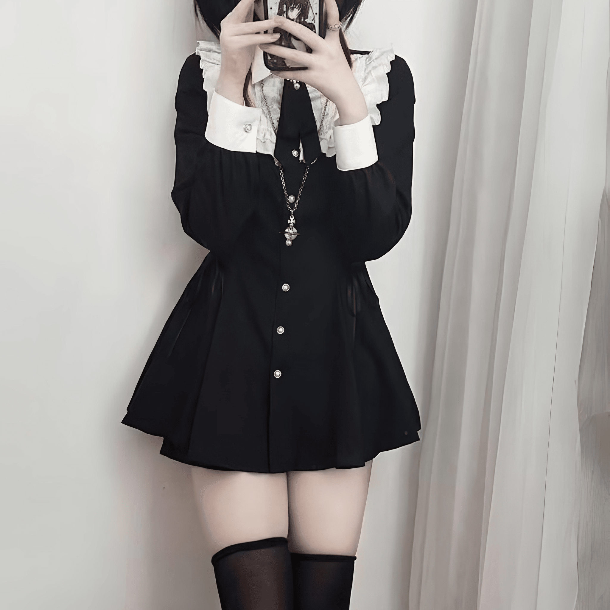 【kanna】ドールカラーリボンクラシカルセットアップ◆セットアップ 地雷系 S、M、L、XL