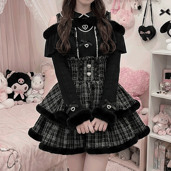 pium ドロストベルトティアードフリルスカート ブラック 量産型 地雷 ドロストベルトティアードフリルスカート – pium