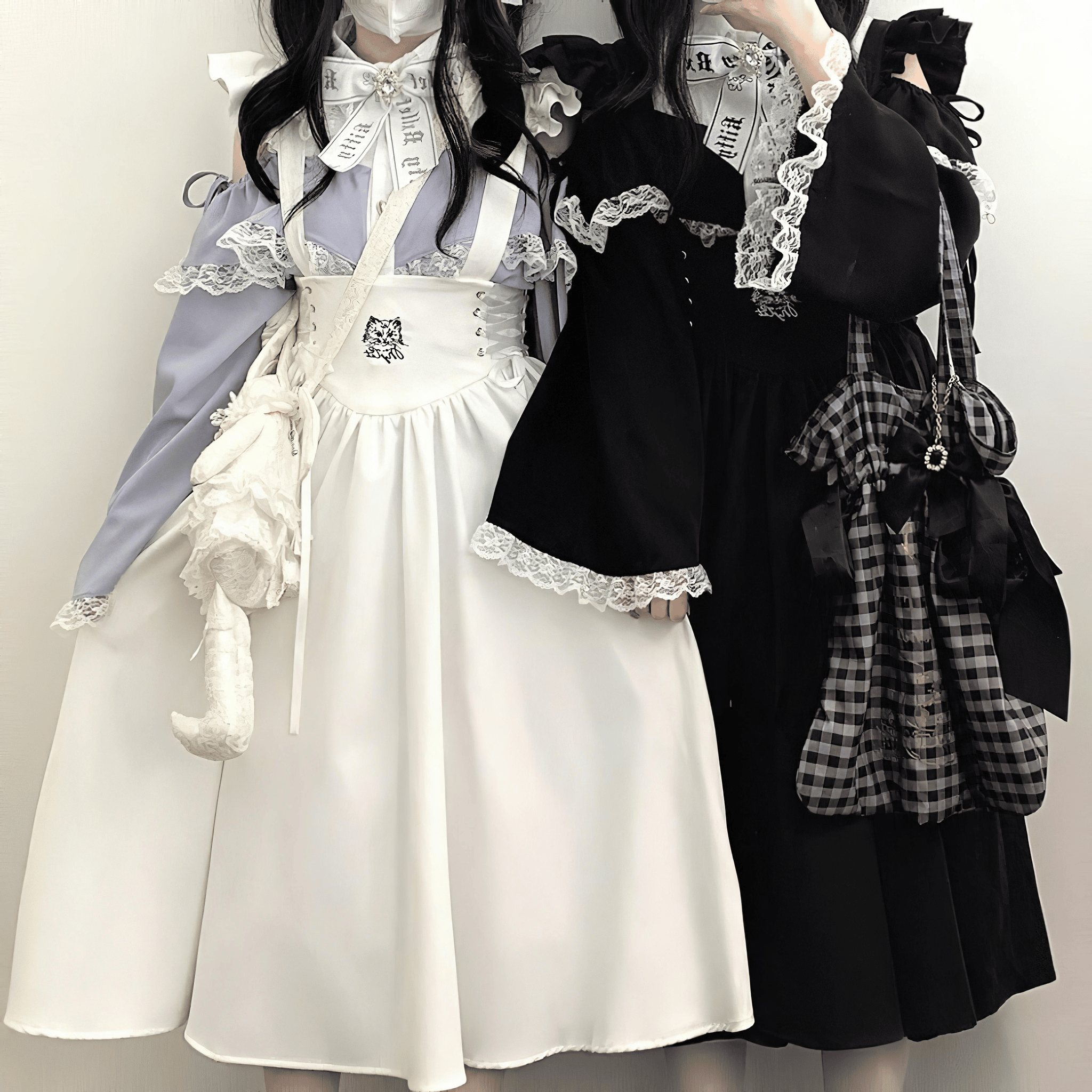 フリル＆姫袖オフショルブラウス(リボン別売り)◆ブラウス 地雷系 ワンサイズ