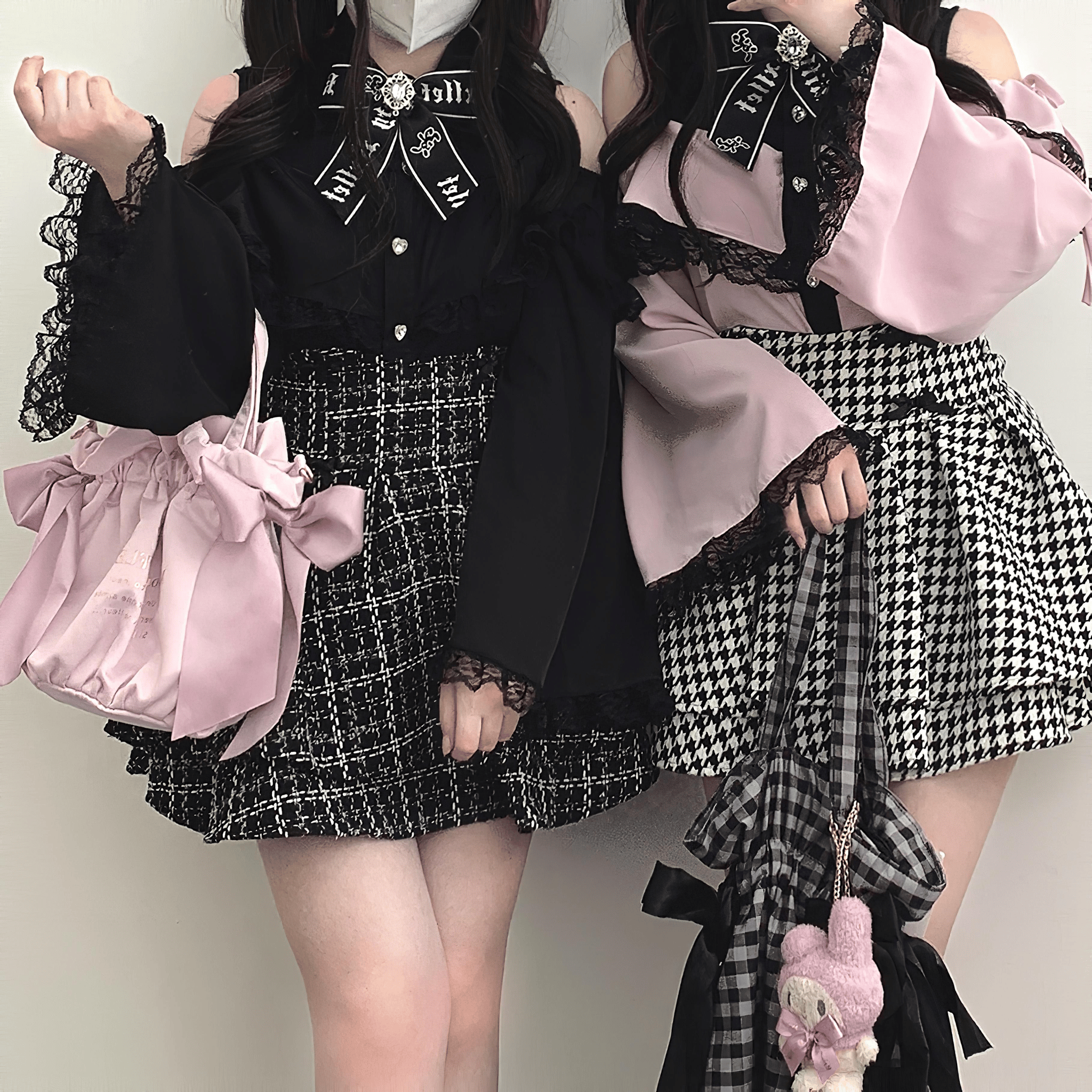 フリル＆姫袖オフショルブラウス(リボン別売り)◆ブラウス 地雷系 ワンサイズ
