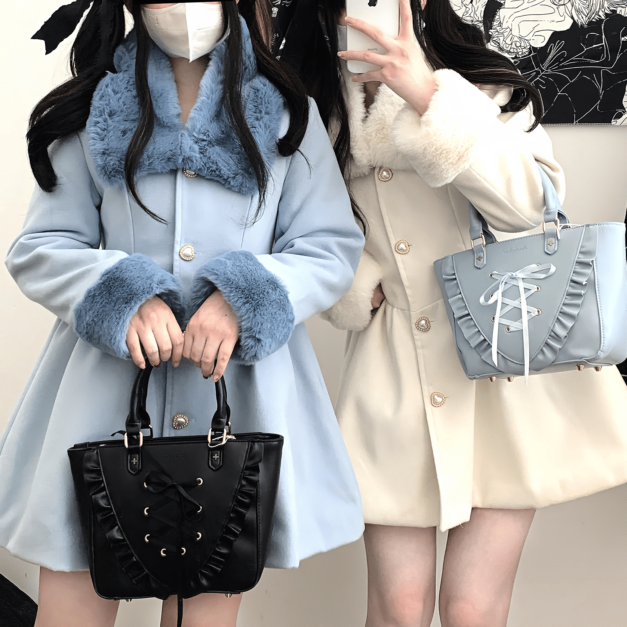 ファー付ふんわりガーリーコート◆コート ガーリー系 ワンサイズ