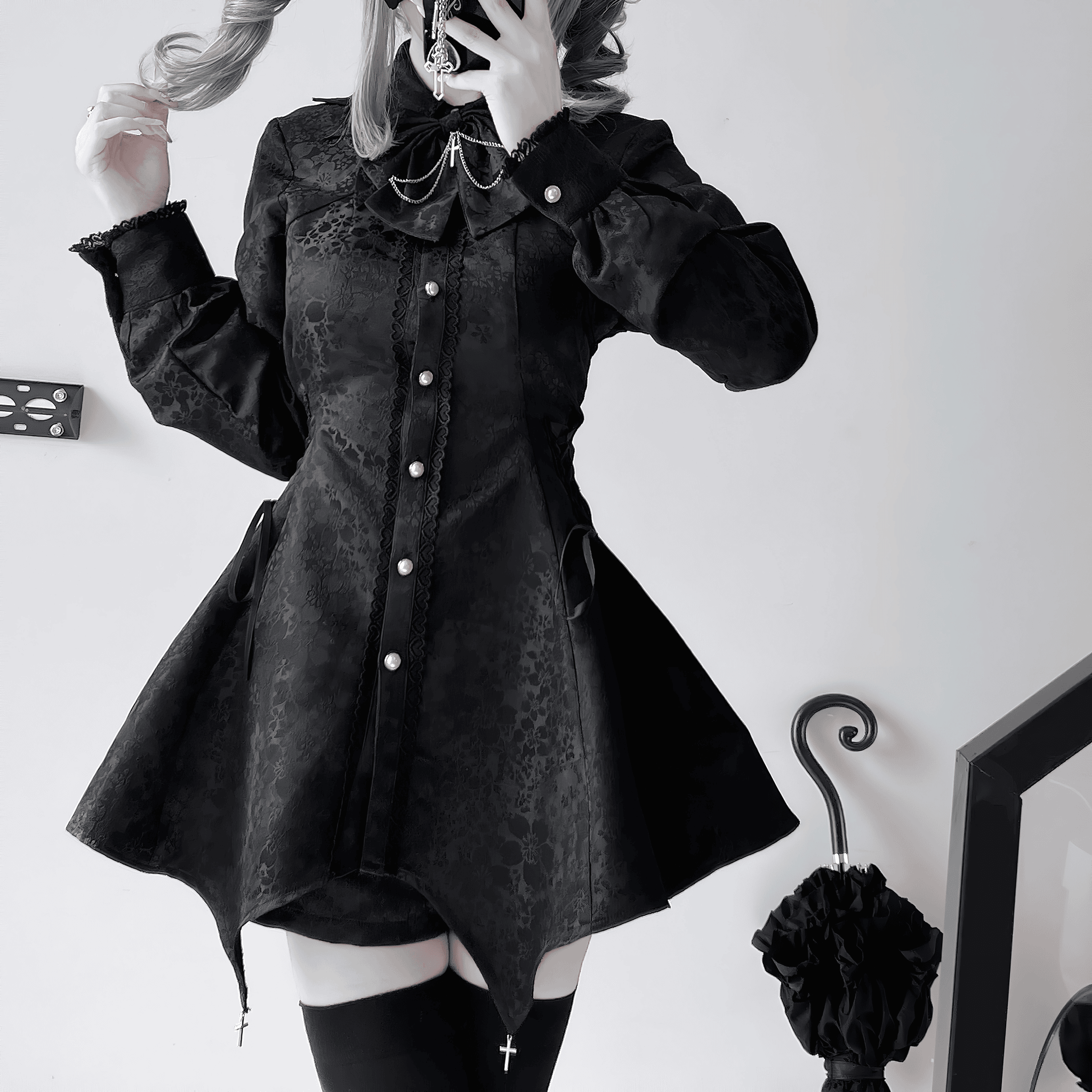 【kanna】アシンメトリーゴシックセットアップ◆セットアップ ゴシック系 S、M、L、XL