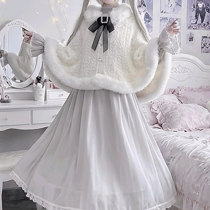 kanna】エンジェルファーケープポンチョ◇コート ガーリー系 ワン