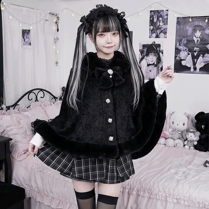 kanna】エンジェルファーケープポンチョ◇コート ガーリー系 ワン