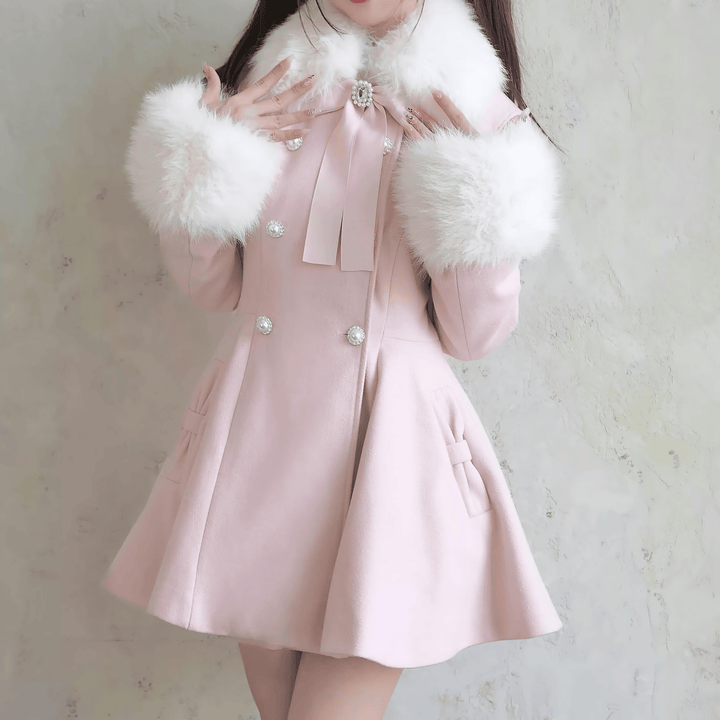 NoGenki】フレアシルエットガーリーダブルボタンコート◇コート 量産型 NoGenki】フレアシルエットガーリーダブルボタンコート◇コート 量産型
