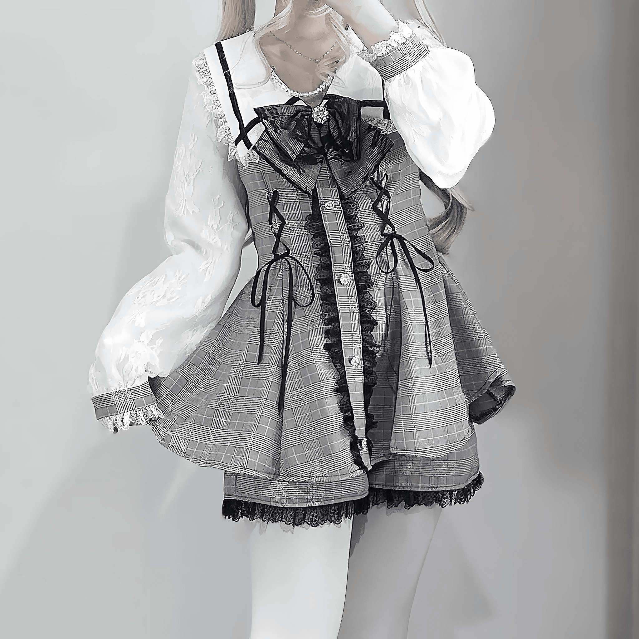 PinkRabbit】リボン＆レースクラシカルガーリーセットアップ