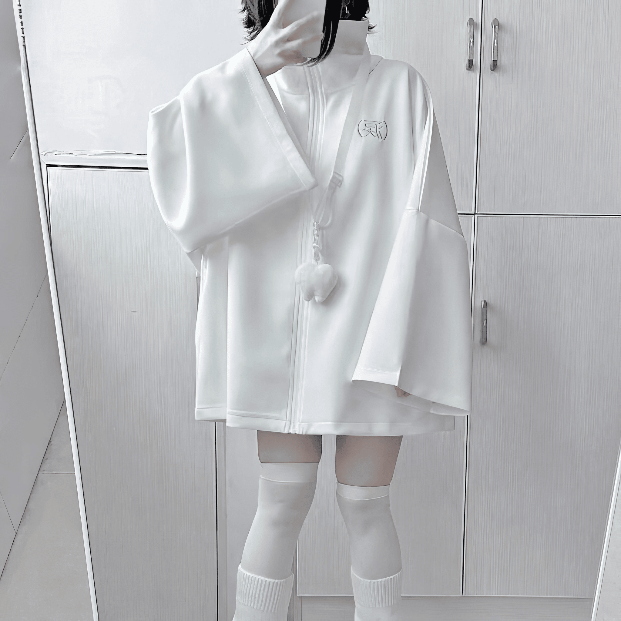 スタンドカラーゆる袖アウター◆ジャケット ガーリー系 S、M、L、XL、XXL