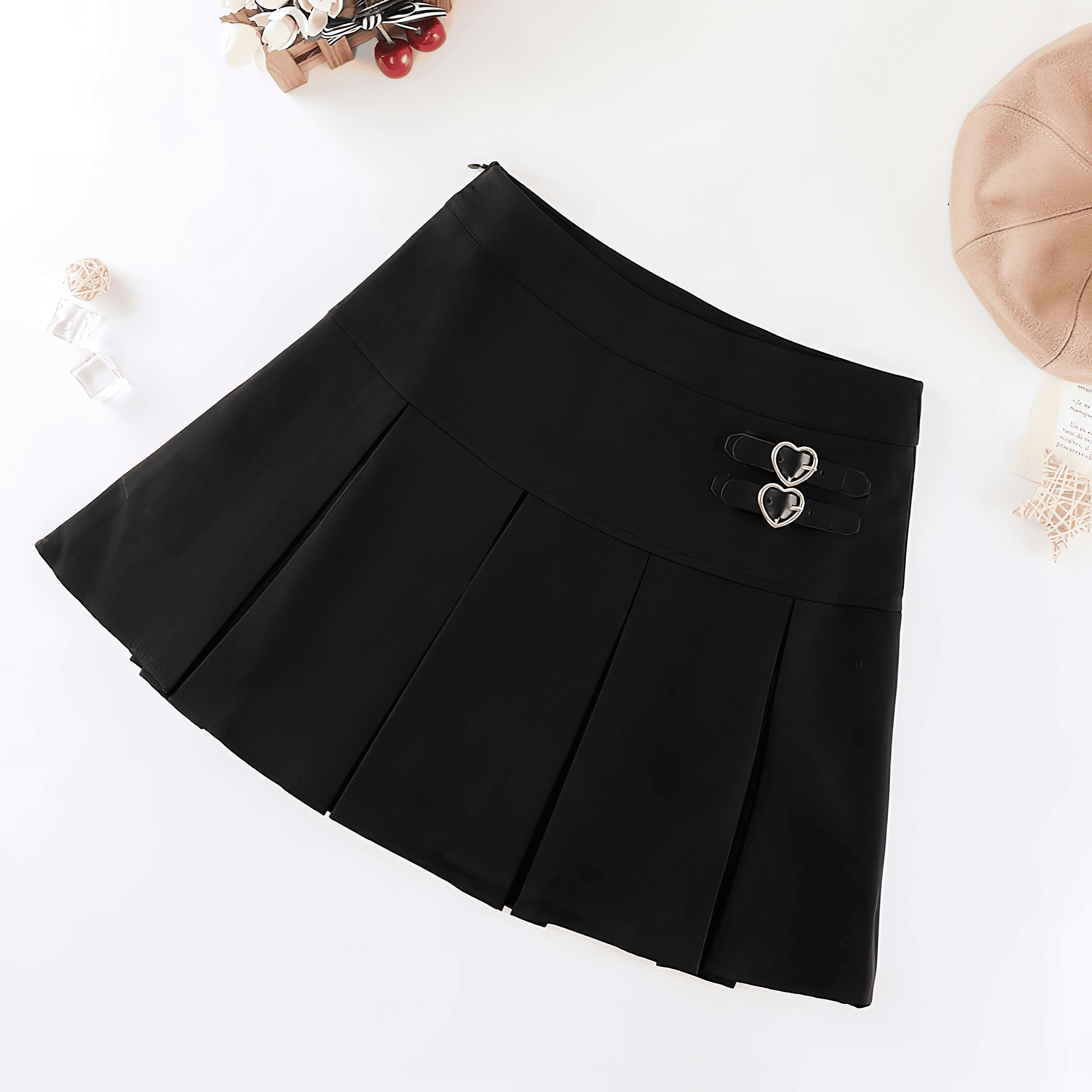 クラシカルハートプリーツスカート◆ミニスカート 地雷系 S、M、L