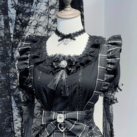 【VirtualParadise】チョーカー＆アームカバー付半袖ブラウス◆ブラウス 地雷系 S、M、L、XL